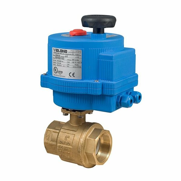 Bonomi North America 4in 2-WAY LEAD FREE BRASS BALL VALVE & 100-240VAC METAL ON/OFF ELECTRIC ACTUATOR 8E064LF-003-4